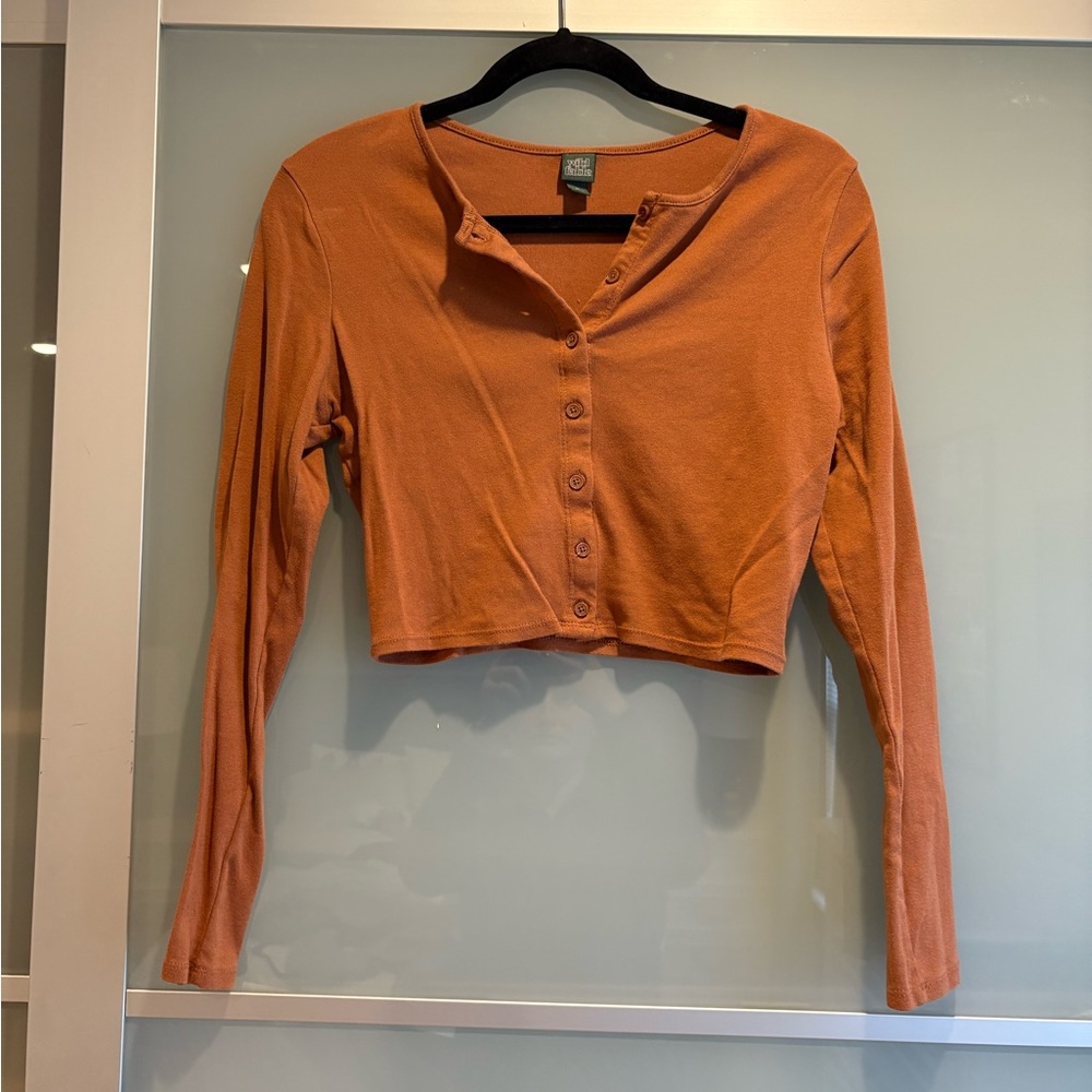 Wild Fable Burnt Orange Button-Down Shirt - Picture 2 of 4